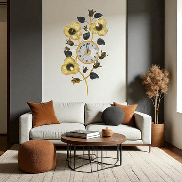 The Sun petal Wall Clock (19 x 35 Inches)